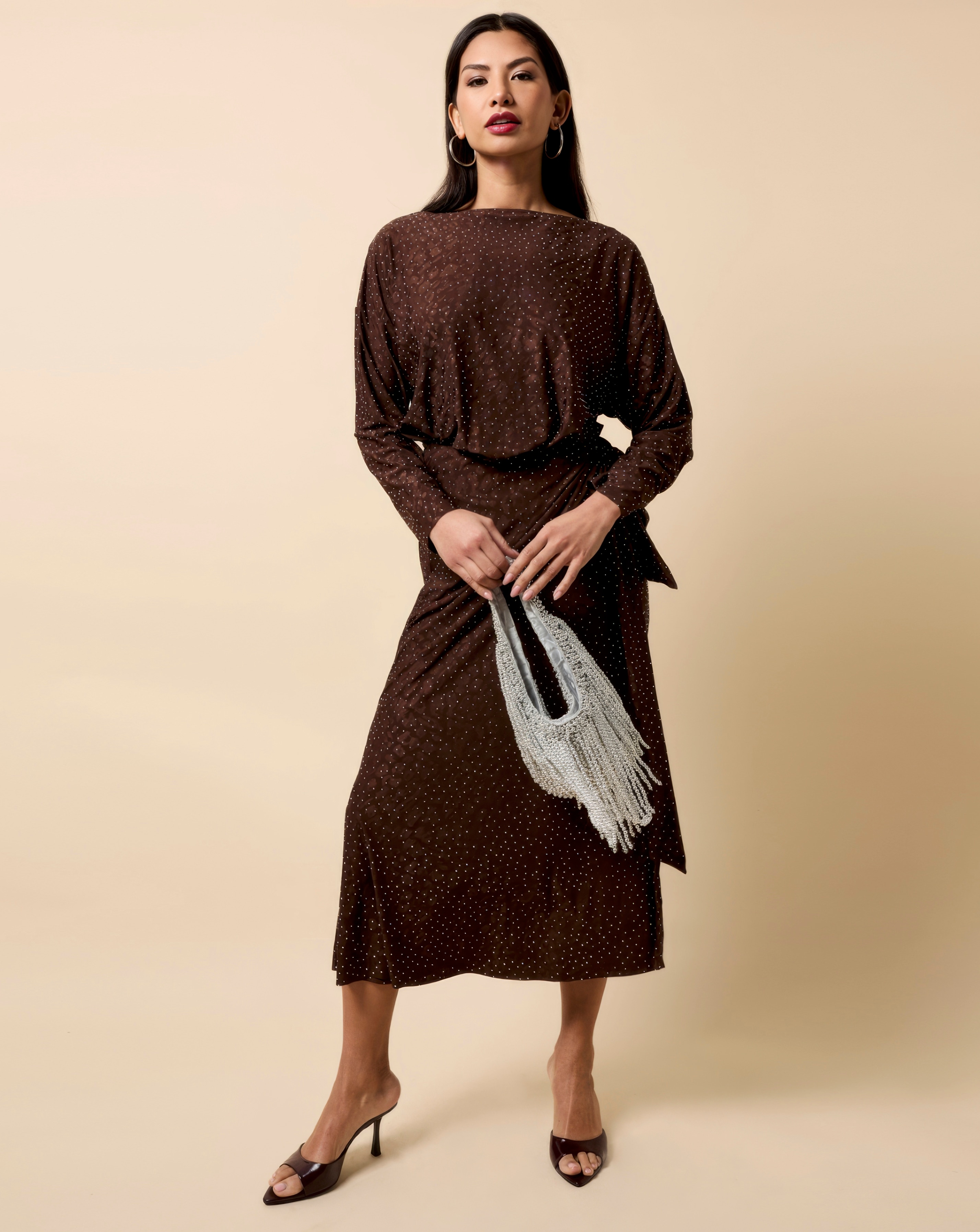 Little Mistress Chocolate Midaxi Dress