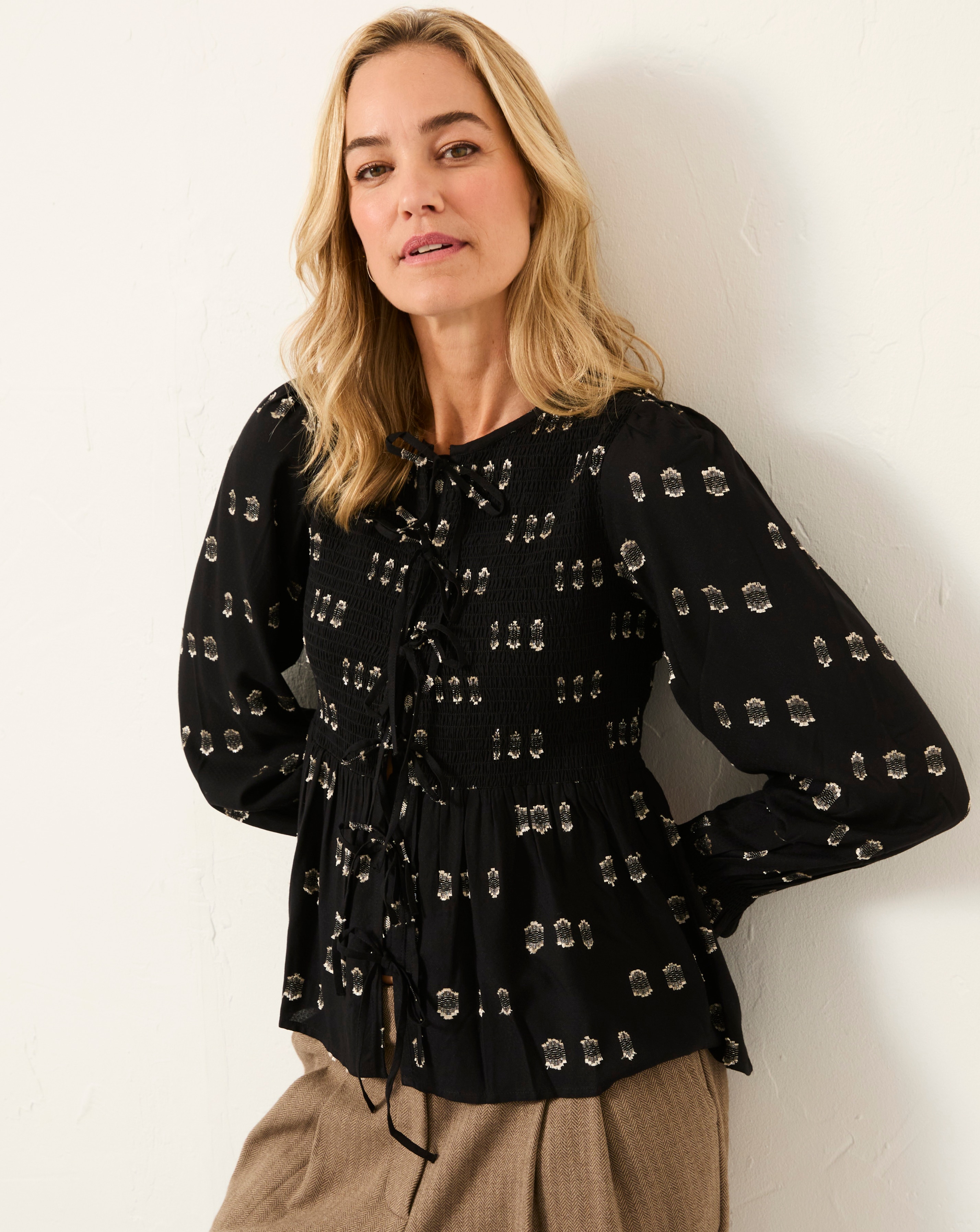 New In - Fatface Kiki Metallic Blouse