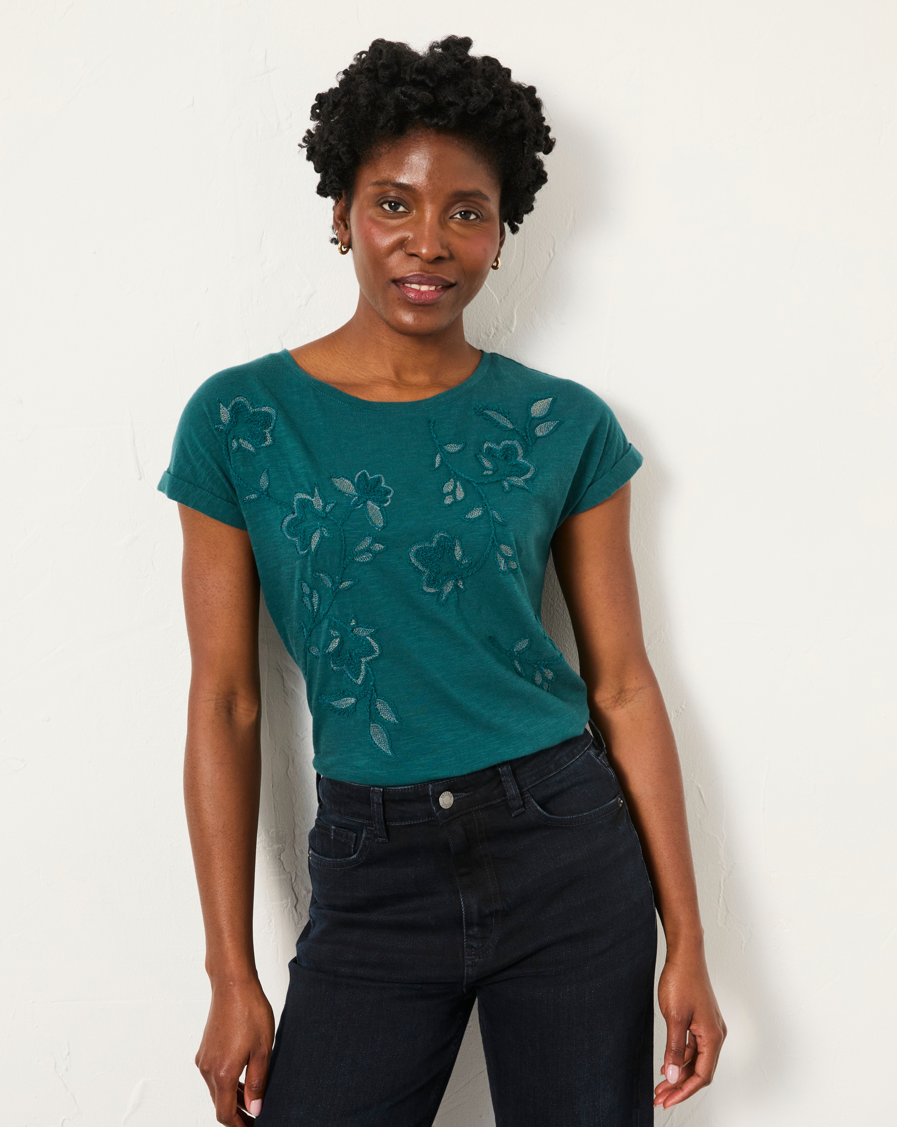 New In - Fatface Ivy Embroidered Top