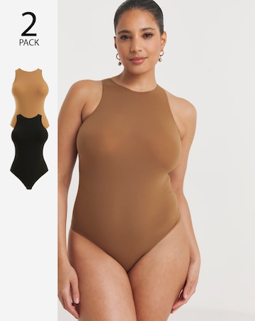 MAGISCULPT Light Control 2 Pack Smoothing Racer Vest Bodysuits