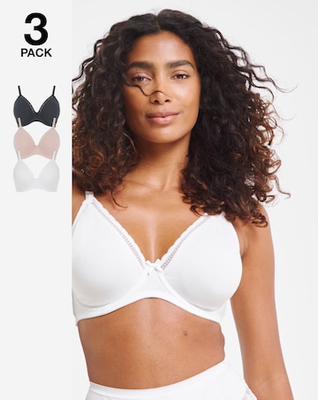 3 Pack Claire Cotton Full Cup Wired Bras