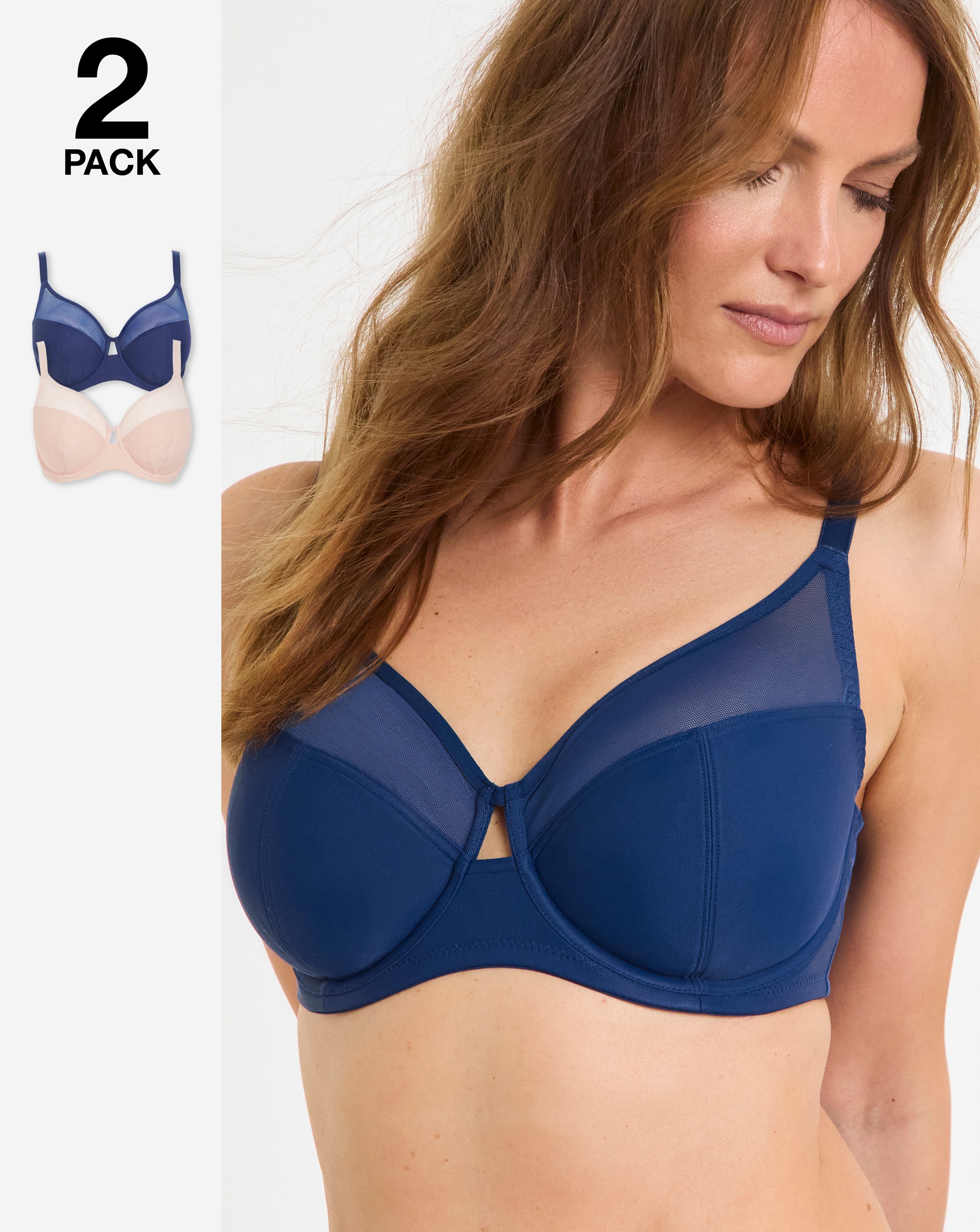 2 Pack Mesh Minimiser Bras
