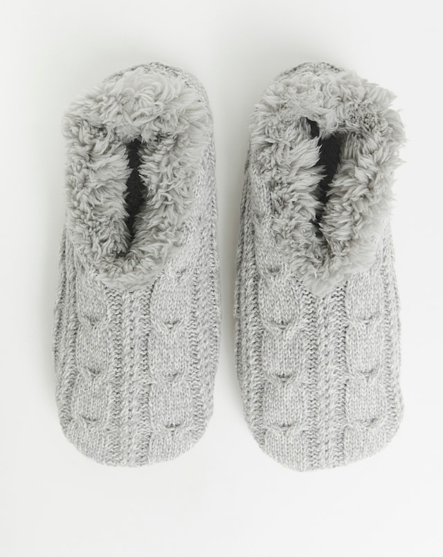 Thermal Cable Knit Slipper Socks