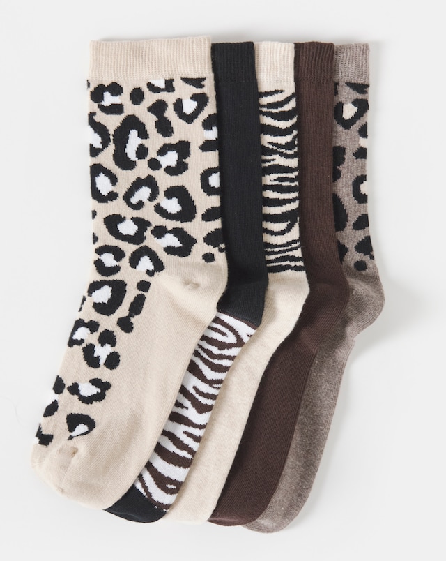 5 PACK ANKLE SOCKS-WIDE FIT