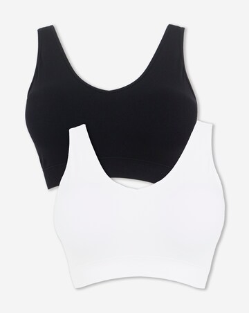 Pretty Secrets (2 Pack) Padded Comfort Tops White/Black