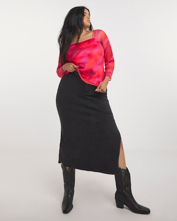 Multi Printed Mesh Square Neck Top