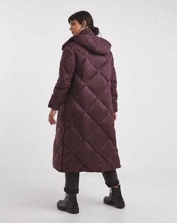 Plum Diamond Padded Duvet Coat