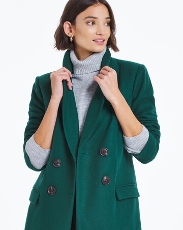 Dark Green Premium Double Breasted Wool Coat