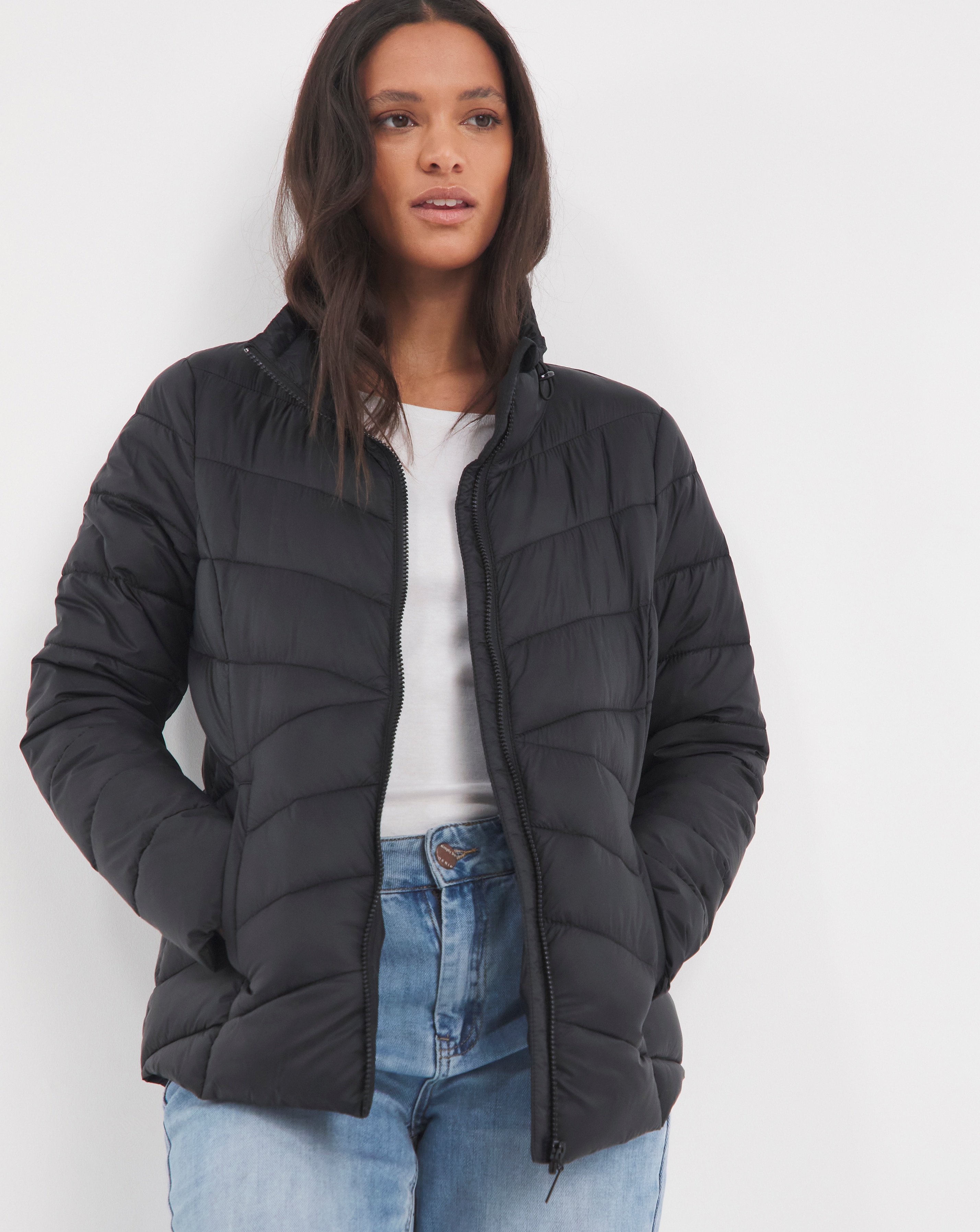 black lightweight padded jacket
