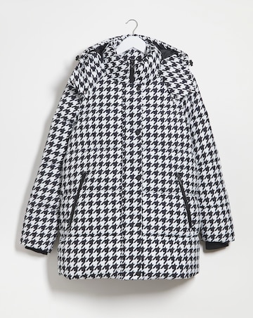Houndstooth Mid Duvet Puffer Coat