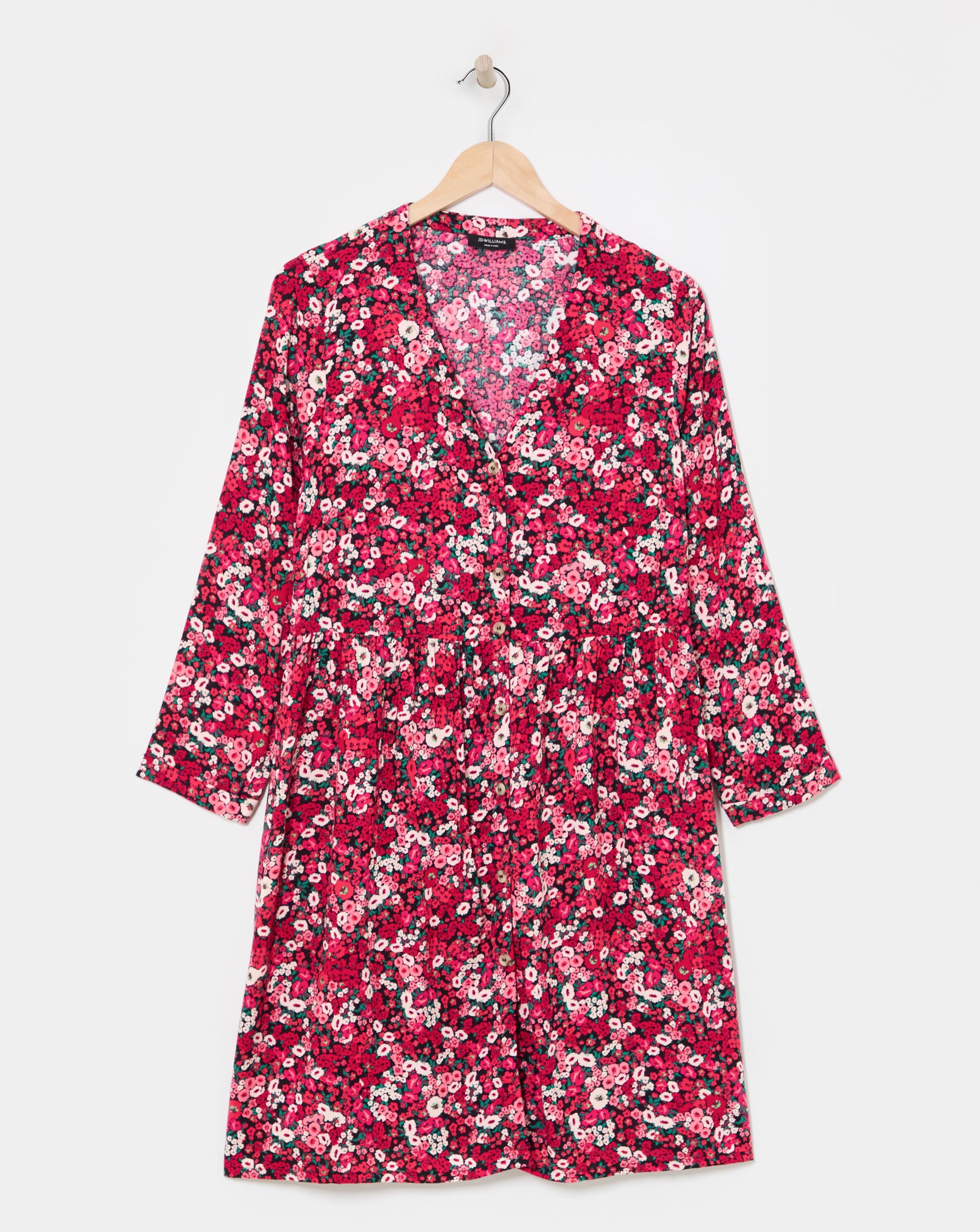 Relaxed Button Through Smock Dress