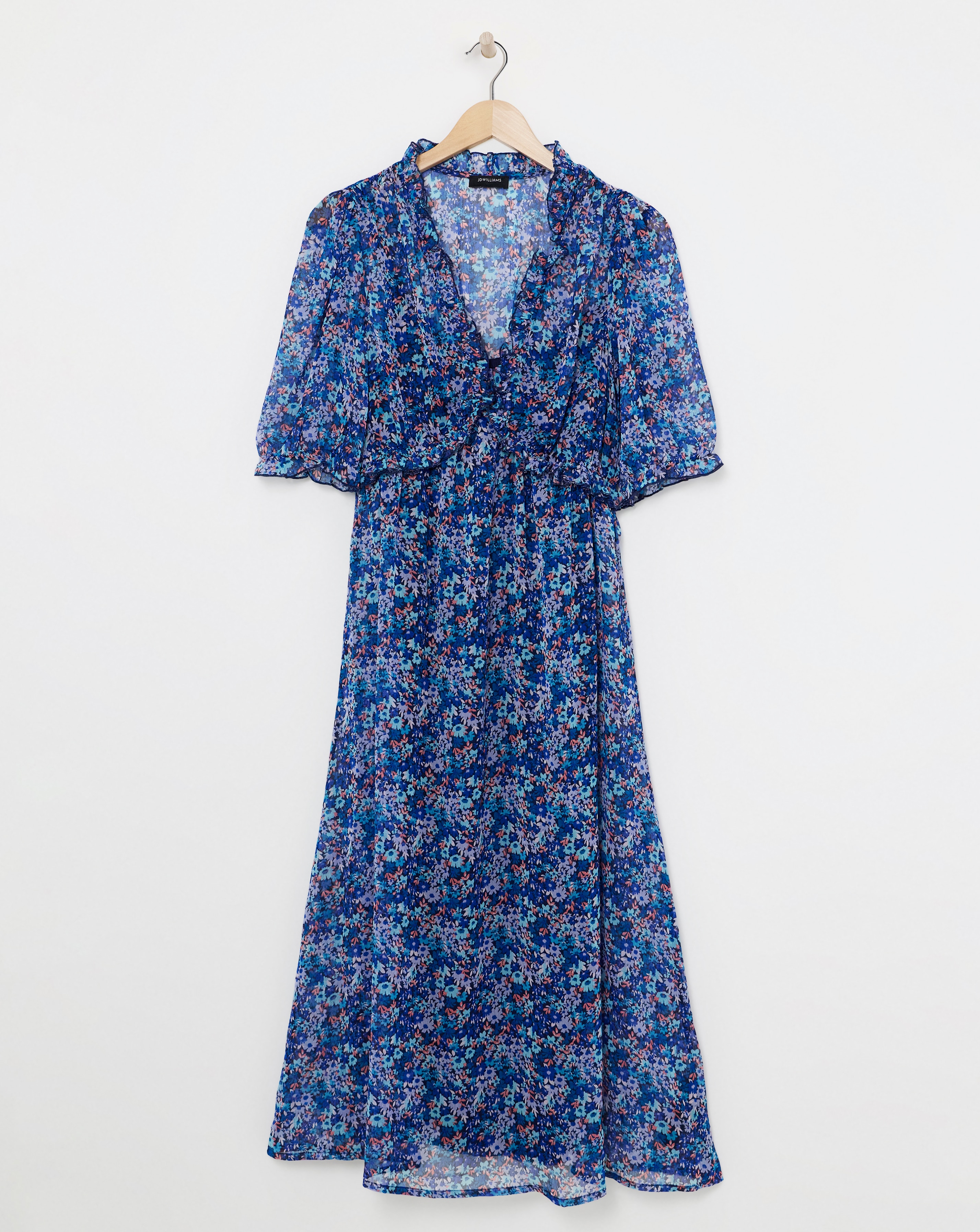 Midi Tea Dress With Frill Detail