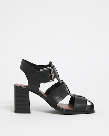 Charlotte Leather Fisherman Block Heeled Shoes - Extra Wide Fit (EEE)