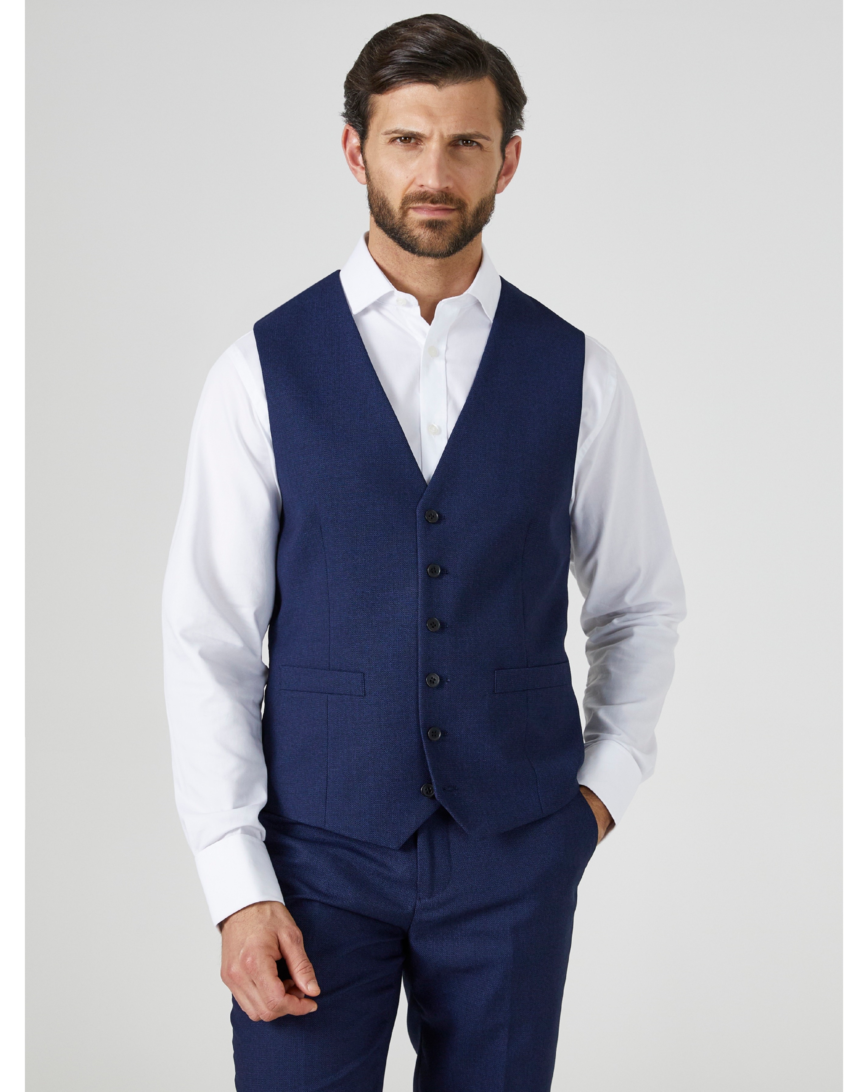 Skopes Harcourt Suit Waistcoat Navy