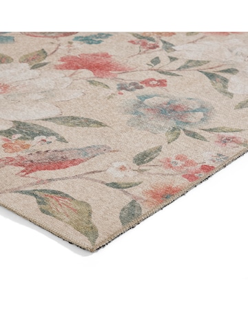 Catherine Lansfield Pippa Floral Birds Washable Rug