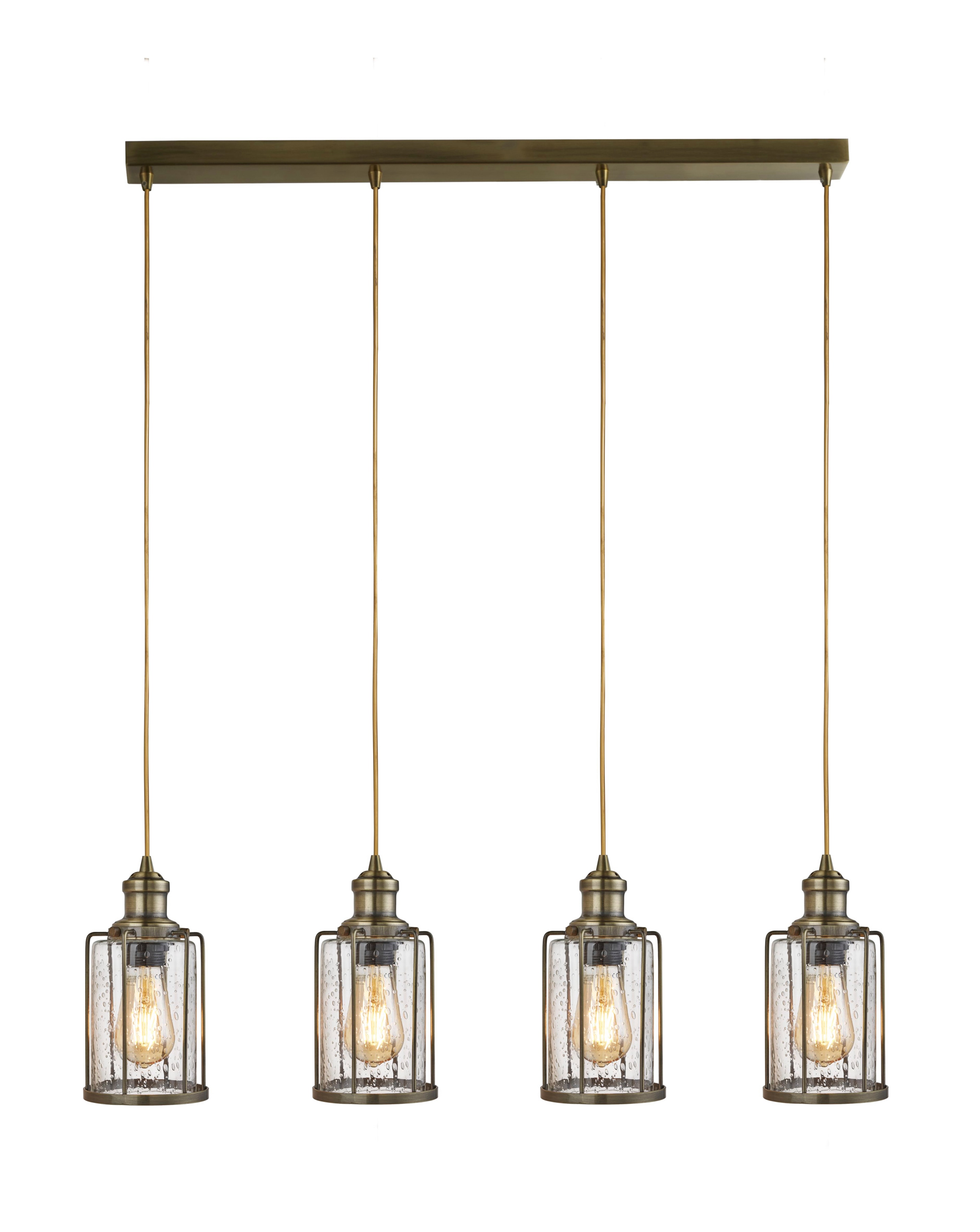 4 Light Industrial Ceiling Bar Pendant