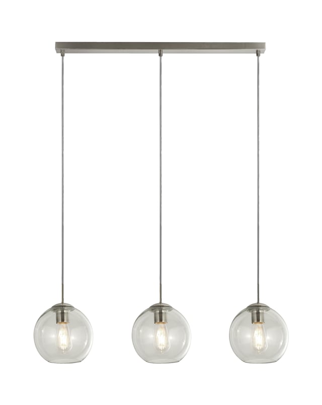 Chrome and Clear Glass Ceiling Pendant