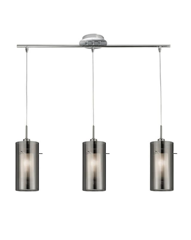 Brushed Chrome and Frosted Glass Pendant