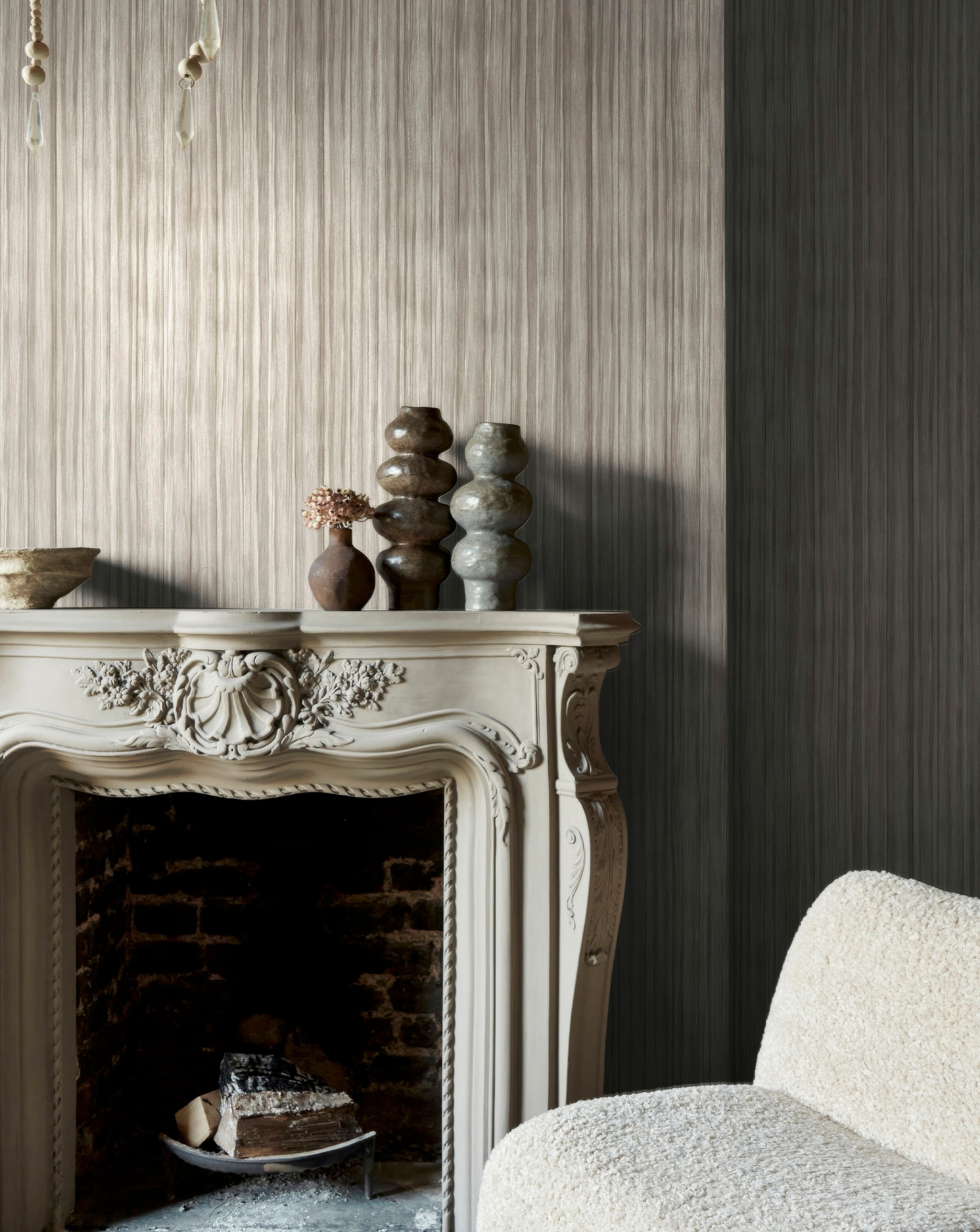 Abigail Ahern Linear Pewter Wallpaper