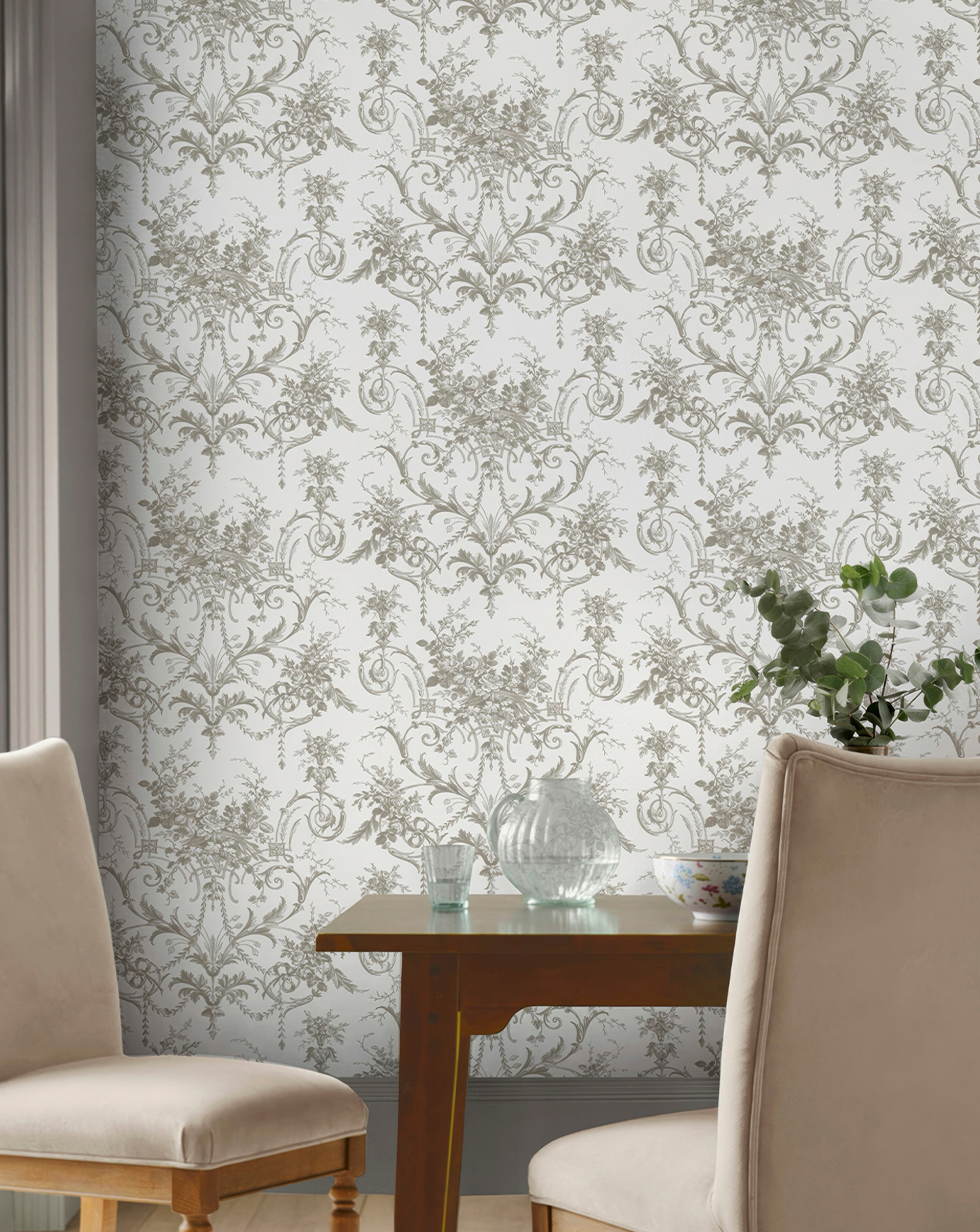 Laura Ashley Dark Dove Grey Wallpaper