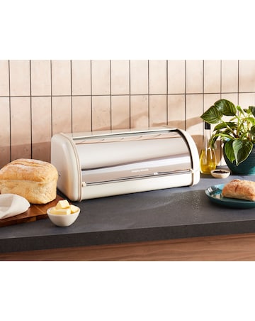 Morphy Richards Roll Front Bread Bin - Cream