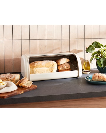 Morphy Richards Roll Front Bread Bin - Cream