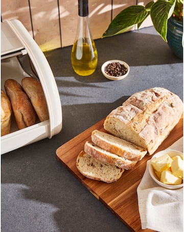 Morphy Richards Roll Front Bread Bin - Cream