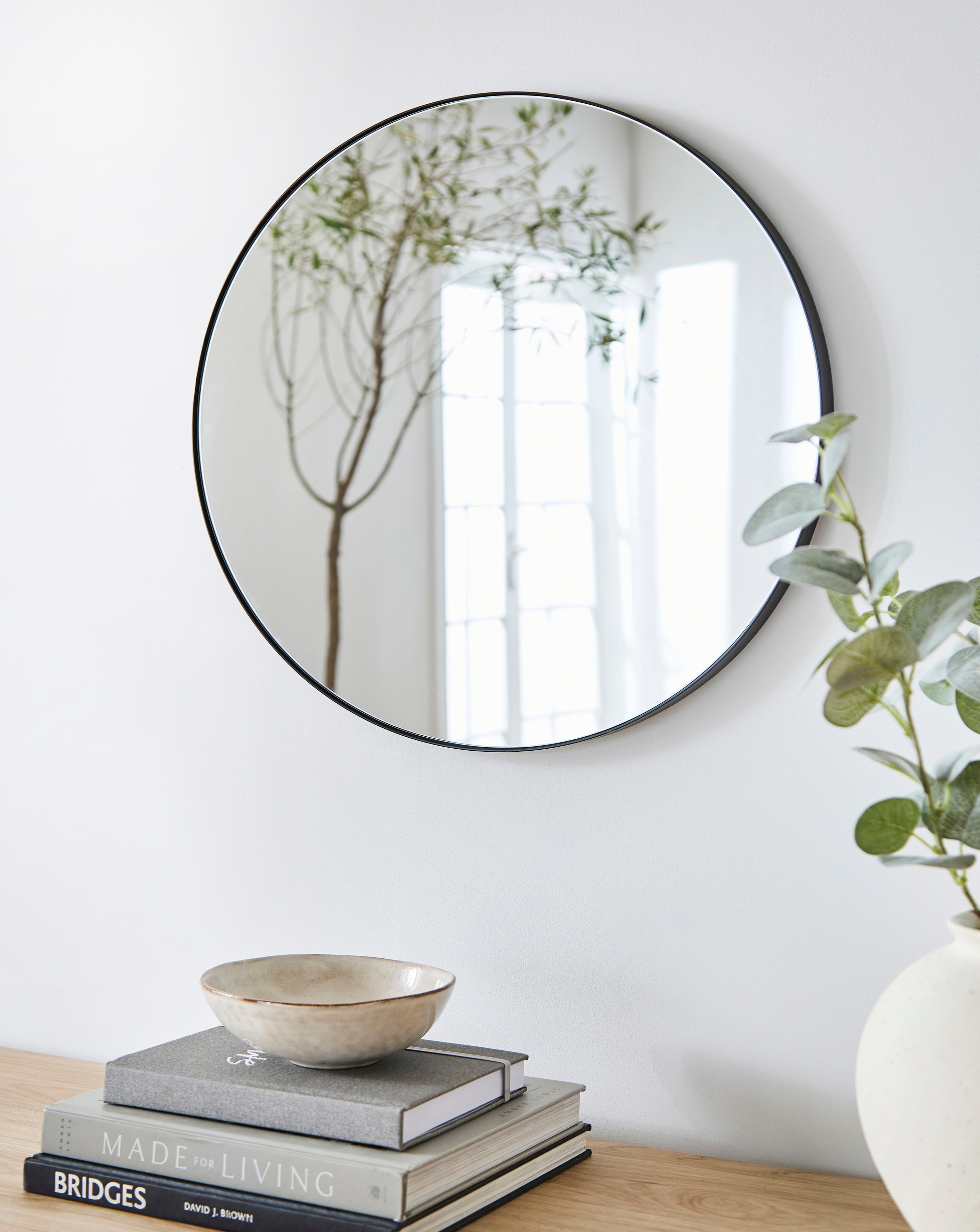 New In - Black Round Wall Mirror