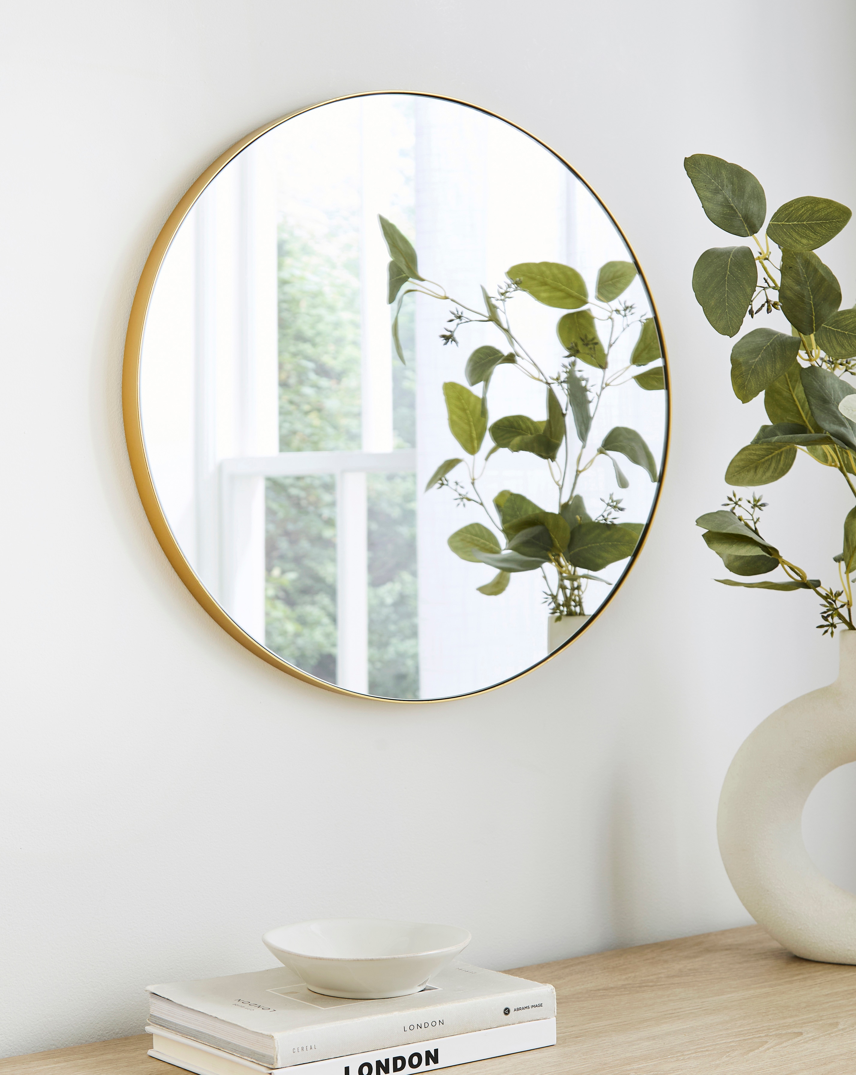 New In - Gold Round Wall Mirror