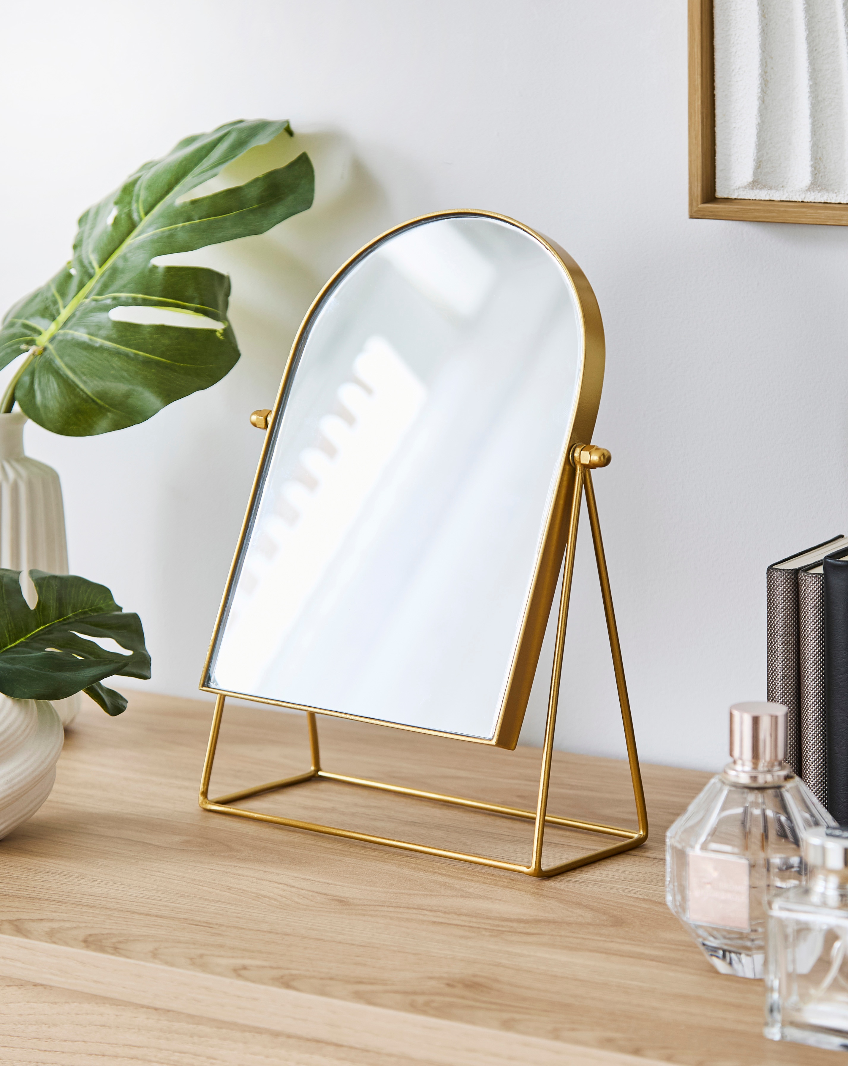 New In - Gold Freestanding Table Top Mirror