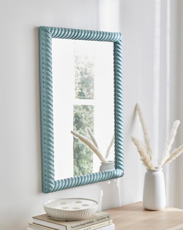 Duck Egg Blue Twisted Wall Mirror
