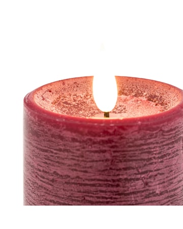 Set of 3 LED 1 Wick Candle - Oxblood