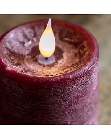 Set of 3 LED 1 Wick Candle - Oxblood