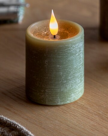 Set of 3 LED 1 Wick Candle - Olive
