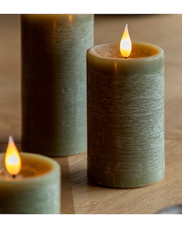 Set of 3 LED 1 Wick Candle - Olive