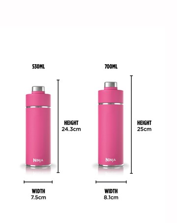 Ninja Thirsti Carbonated 530ml 18oz Bottle with Carbonation Lid in Pink