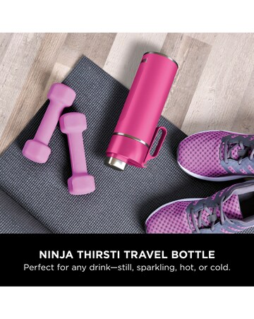 Ninja Thirsti Carbonated 530ml 18oz Bottle with Carbonation Lid in Pink
