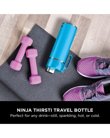 Ninja Thirsti Carbonated 700ml 24oz Bottle with Carbonation Lid in Tropical Blue