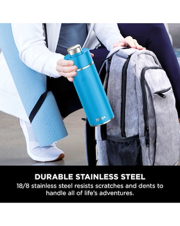 Ninja Thirsti Carbonated 700ml 24oz Bottle with Carbonation Lid in Tropical Blue