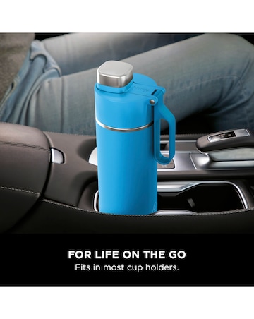 Ninja Thirsti Carbonated 700ml 24oz Bottle with Carbonation Lid in Tropical Blue