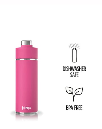 Ninja Thirsti Carbonated 700ml 24oz Bottle with Carbonation Lid in Pink
