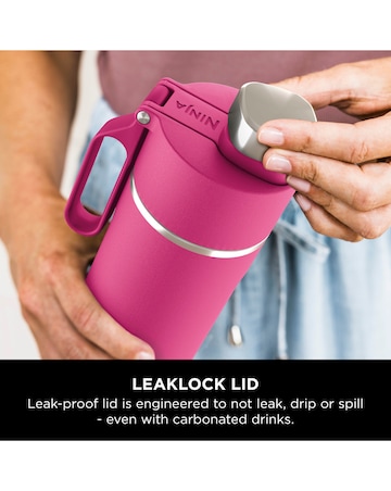 Ninja Thirsti Carbonated 700ml 24oz Bottle with Carbonation Lid in Pink