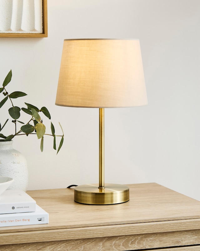 Owen Cream and Brass Table Lamp - Cream