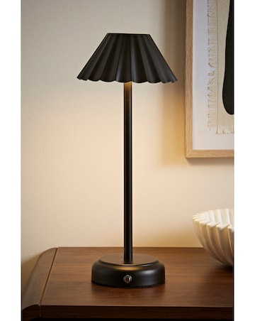 ValueLights Avery Black Rechargeable LED Portable Table Lamp