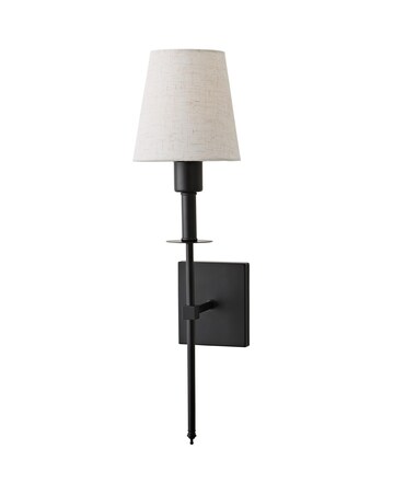 ValueLights Kincaid Black Rechargeable Easy Fit Wall Light with Shade