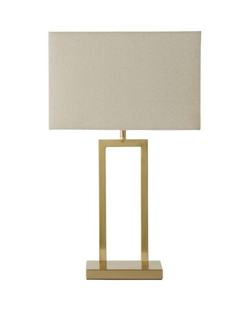 ValueLights Gloria Gold Double Stem Table Lamp with Rectangular Shade