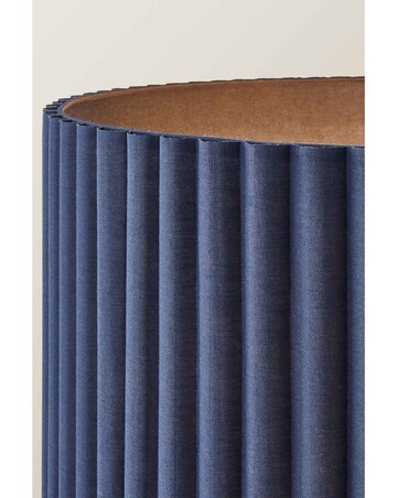 ValueLights Lenny Navy Ribbed Fabric Midi Floor Lamp