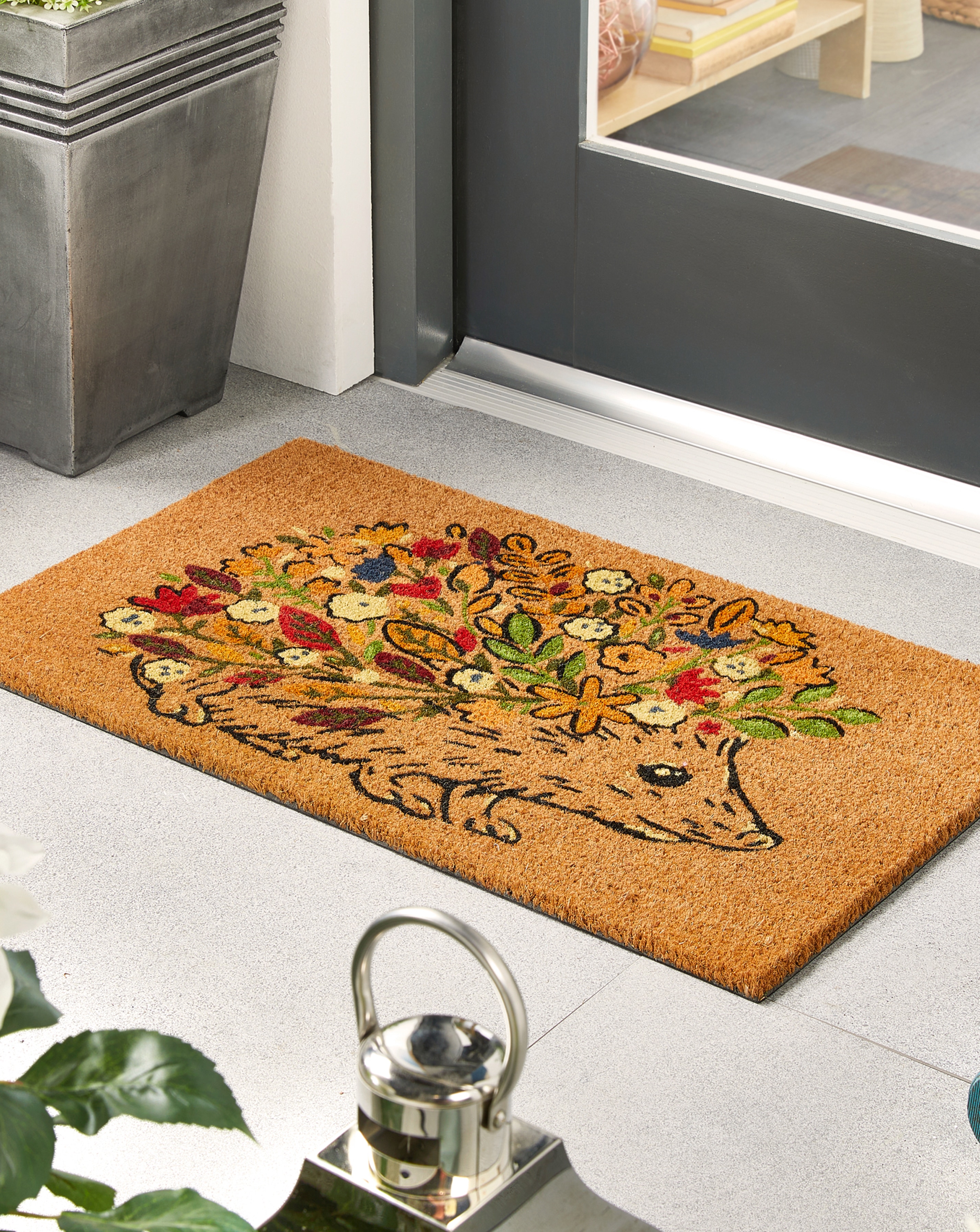 My Mat Floral Hedgehog Coir Doormat
