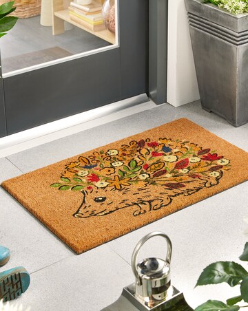 My Mat Floral Hedgehog Coir Doormat