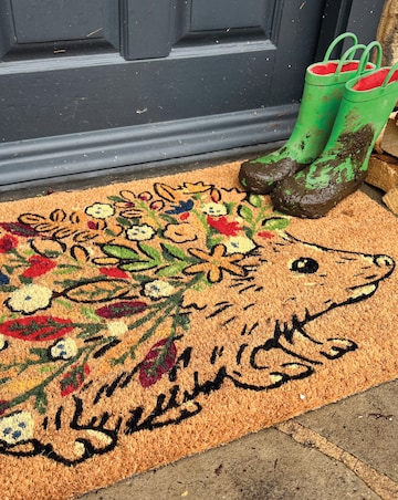 My Mat Floral Hedgehog Coir Doormat